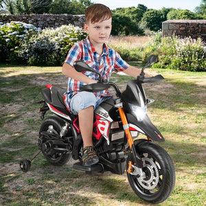 Moto Elettrica per Bambini 12V con Licenza Aprilia Dorsoduro Rossa