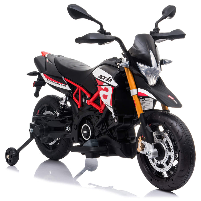 Moto Elettrica per Bambini 12V con Licenza Aprilia Dorsoduro Rossa