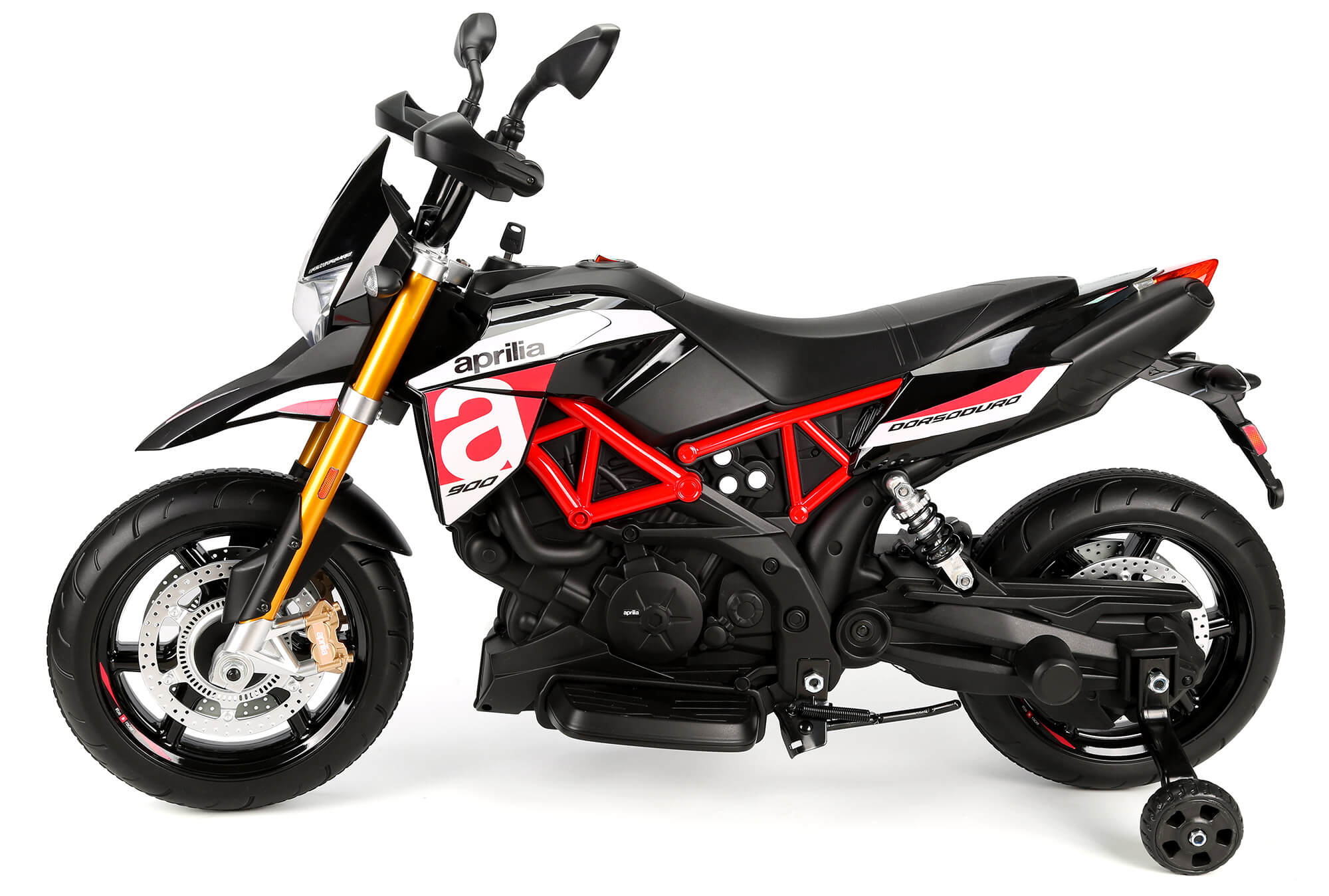 Moto Elettrica per Bambini 12V con Licenza Aprilia Dorsoduro Rossa