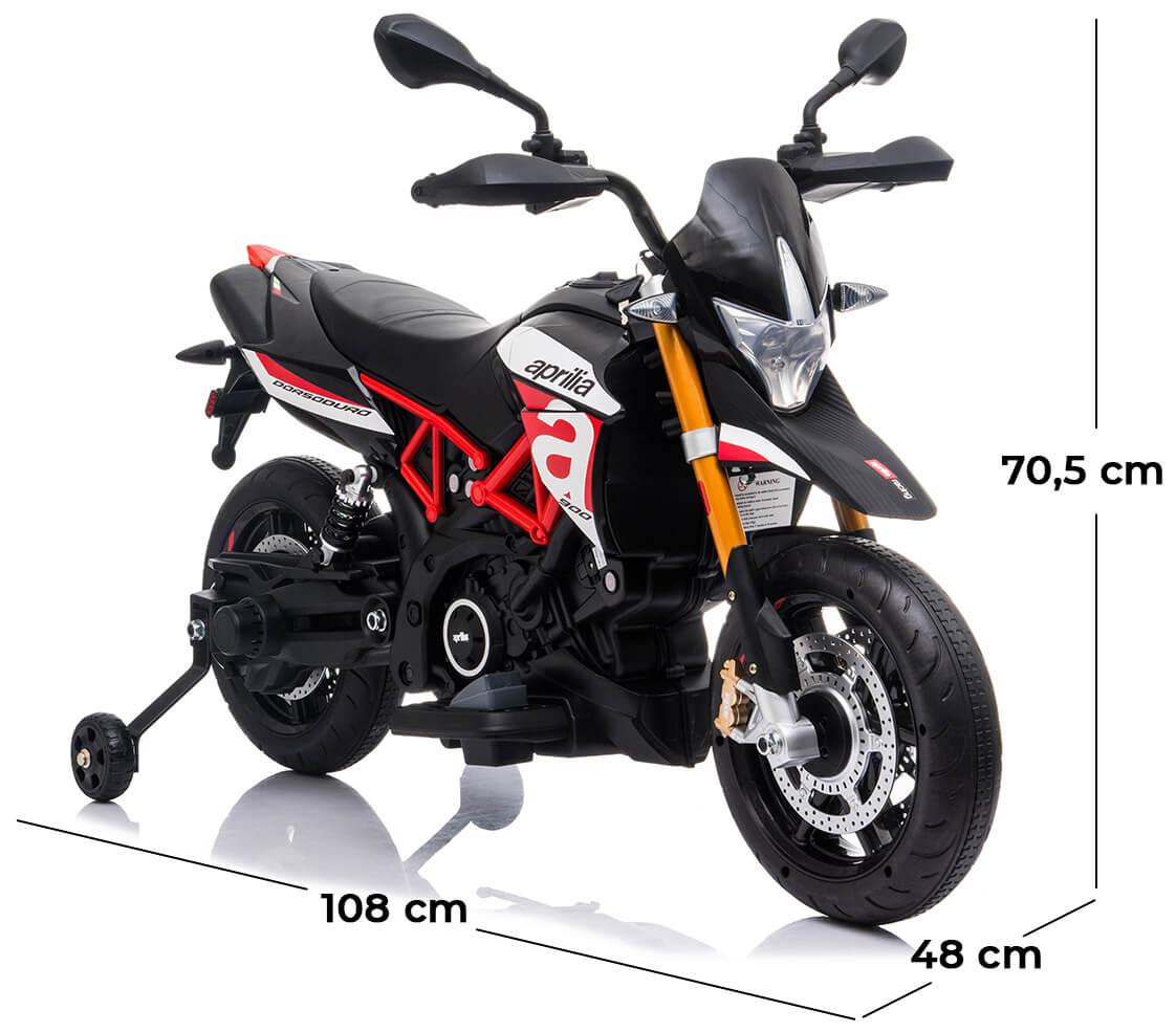 Moto Elettrica per Bambini 12V con Licenza Aprilia Dorsoduro Rossa