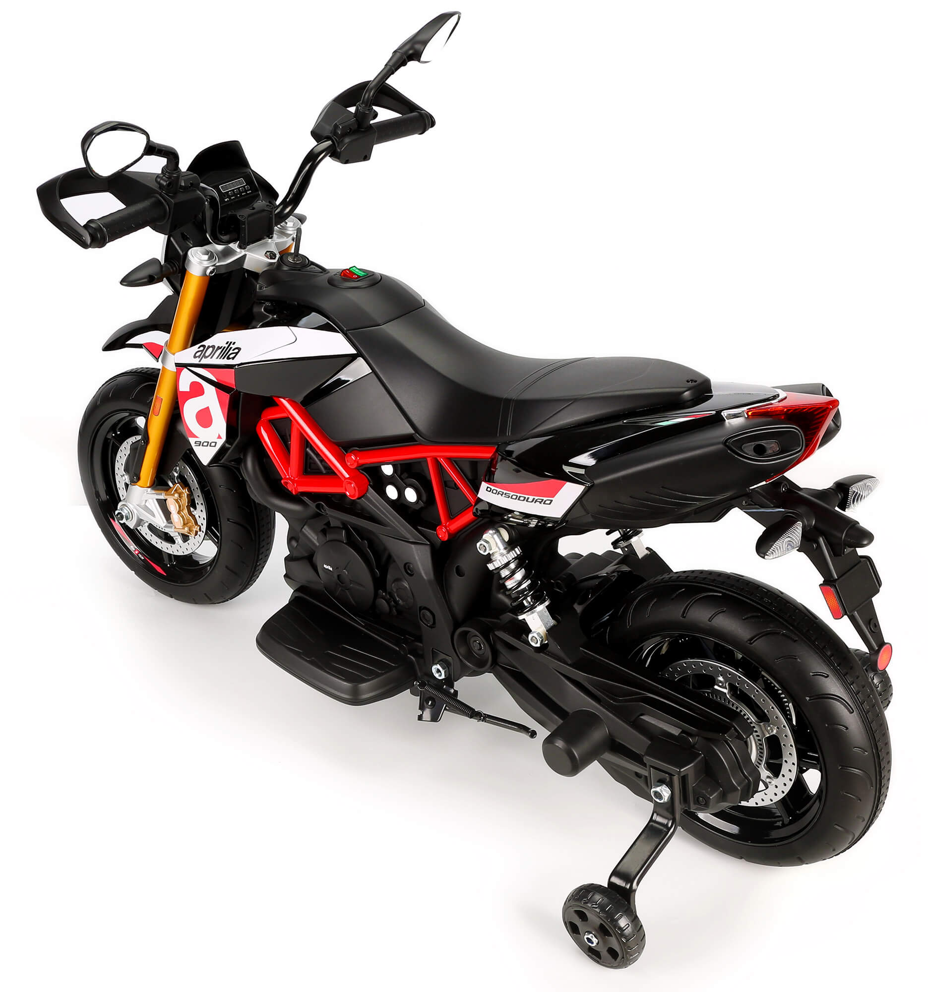 Moto Elettrica per Bambini 12V con Licenza Aprilia Dorsoduro Rossa