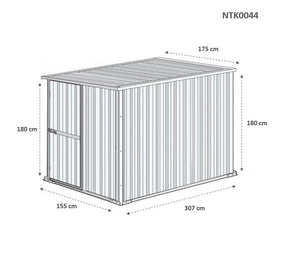 Casetta Box da Giardino in Lamiera di Acciaio Porta Utensili 175x307x182 cm Enaudi Verde