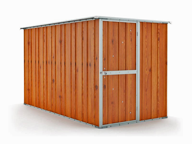 Casetta Box da Giardino in Lamiera di Acciaio Porta Utensili 175x307x182 cm Enaudi Legno