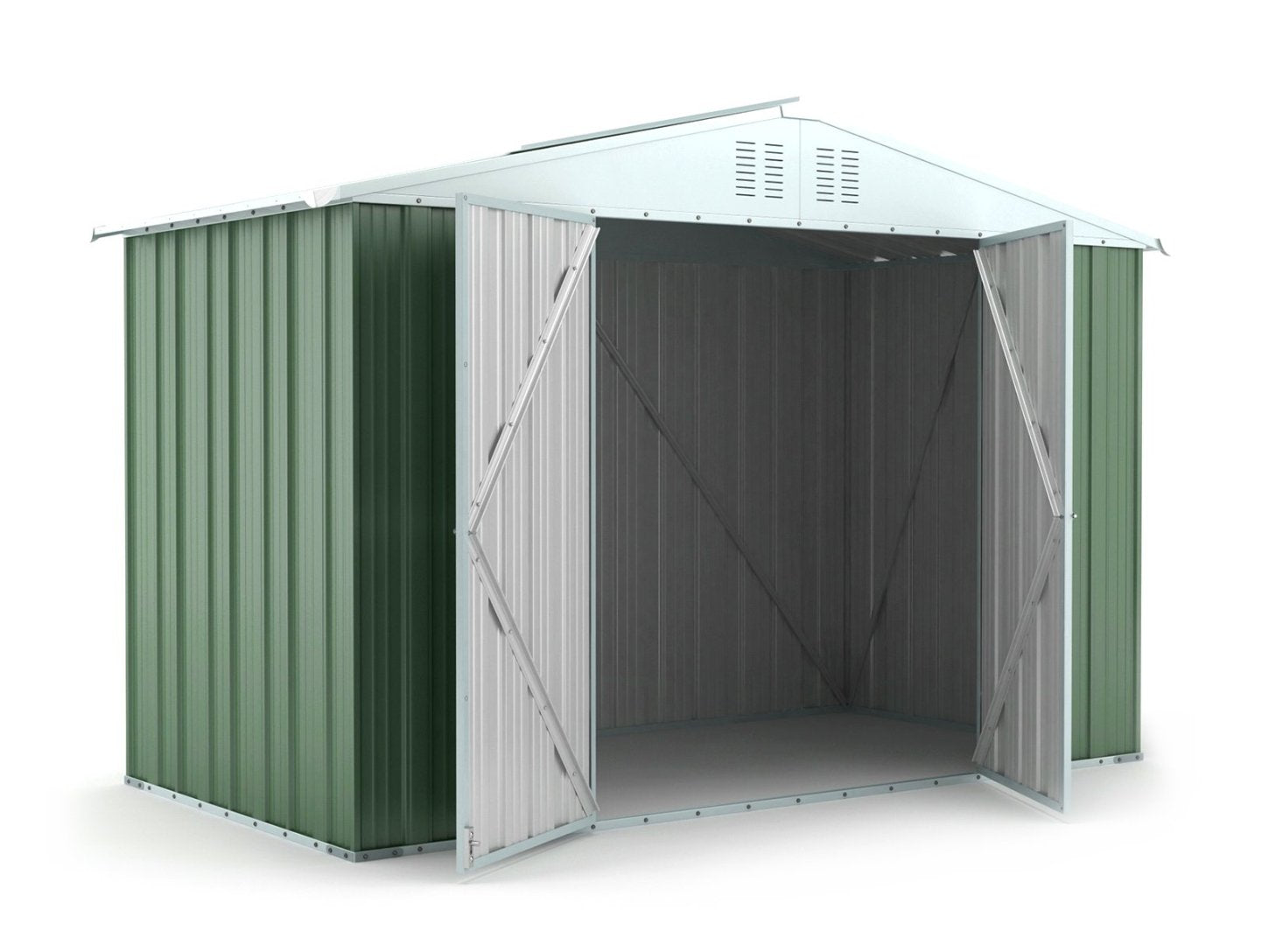 Casetta Box da Giardino in Lamiera di Acciaio Porta Utensili 327x155x217 cm Enaudi Verde