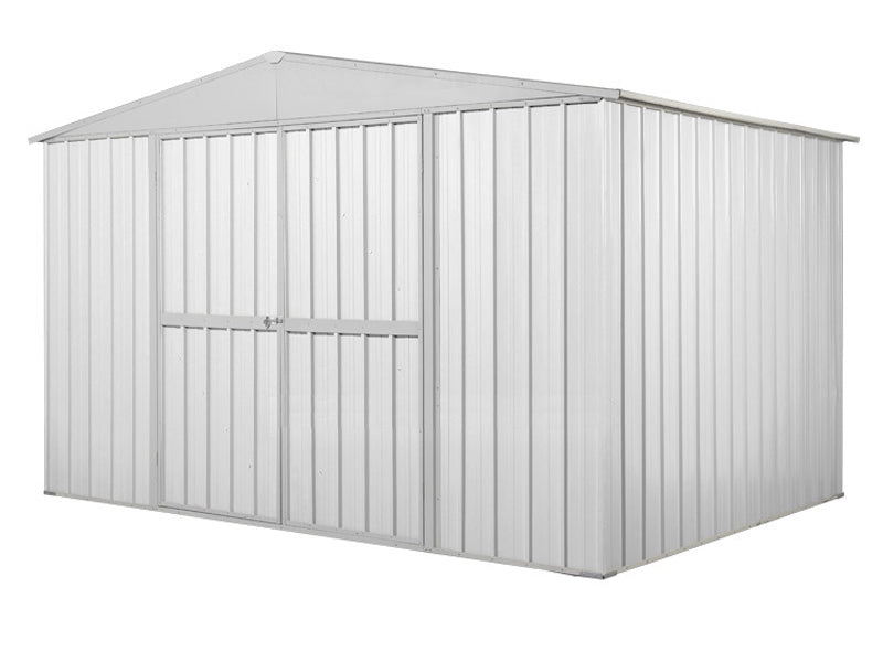 Casetta Box da Giardino in Lamiera di Acciaio Porta Utensili 360x175x215 cm Enaudi Bianco