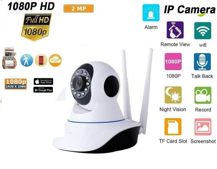 Telecamera Ip Cam Hd 1080P Camera Wireless Led 2 Antenne 2Mp Megapixel