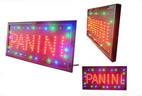 INSEGNA LUMINOSA A LED CON SCRITTA PANINI 48X25 NEGOZI INSEGNE LUMINOSE