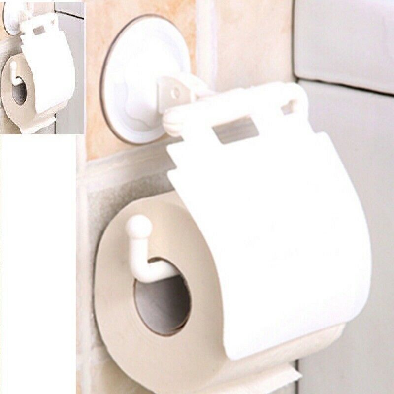 PORTAROTOLO CON COPERTURA PORTA CARTA IGIENICA CON VENTOSA PLASTICA PARETE BAGNO