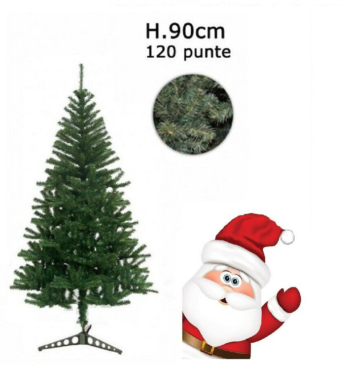 Albero Di Natale Artificiale Pino Natalizio 120 Punte 90 Cm Verde Sintetico