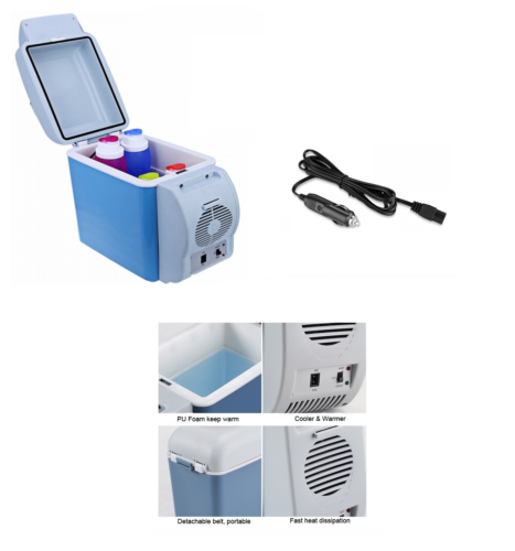 FRIGO MINI PORTATILE 12V 7,5 LITRI LT FRIGORIFERO DA AUTO VIAGGIO FREDDO FREEZER