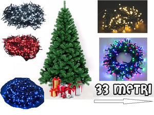 LUCI DI NATALE ALBERO 500 LED 33 METRI BIANCO CALDO FREDDO BLU ROSSO MULTICOLOR Colore: Blu