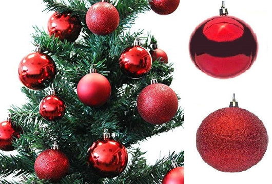 ADDOBBI PER ALBERO DI NATALE PALLINE ROSSE 8 CM GLITTER LUCIDE Tipologia: 6 Palline