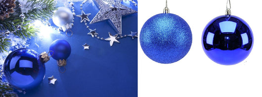 ADDOBBI PER ALBERO DI NATALE PALLINE BLU 8 CM GLITTER LUCIDE Tipologia: 24 Palline