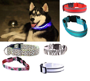 5X COLLARE PER CANE CANI A LED LUMINOSO TG S/M/L SICUREZZA LED NOTTURNO CLIP FANTASIA Taglia: M