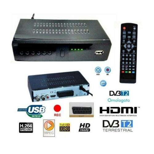 DECODER 999 RICEVITORE DIGITALE TERRESTRE DVB-T2 TV USB SCART HDMI TELECOMANDO