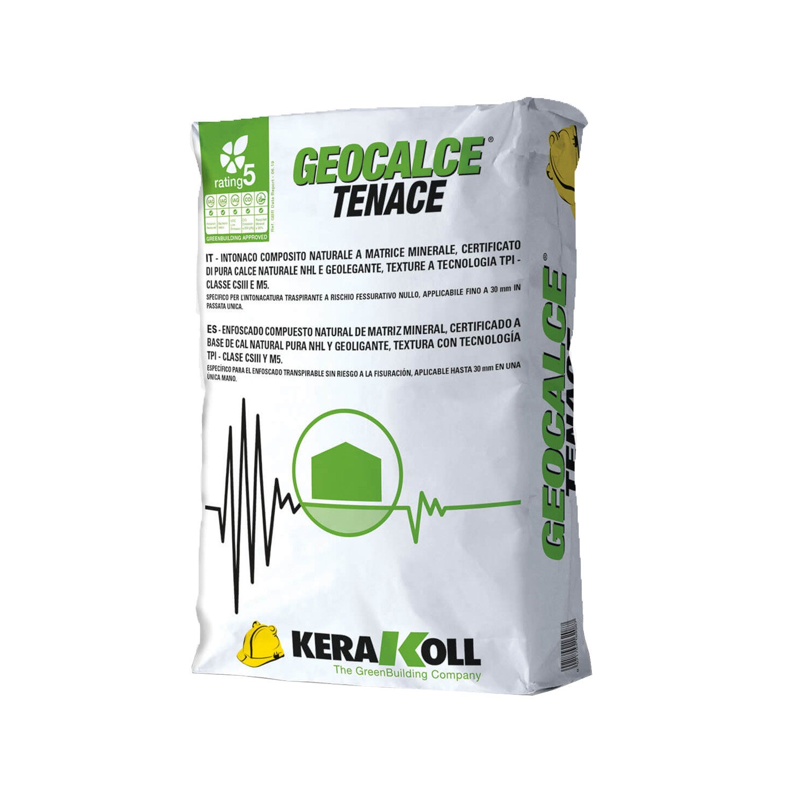 Geocalce Tenace-Intonaco Tecnico A Base Di Calce Naturale Ideale Per L'Intonacatura Traspirante Classe Cs3 M5 25Kg-Kerakoll