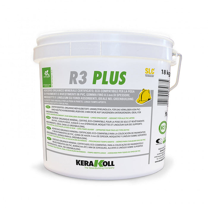 R3 Plus-Adeviso Organico Minerale Certificato Per La Posa Di Pavimenti E Rivestimneti In Pvc E Gomma Fino A 3Mm 5Kg-Kerakoll