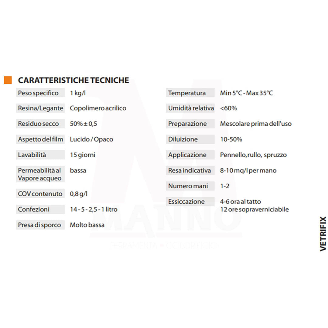 Vetrificante Idrorepellente Autopulente Per Interni Ed Esterni Lucidante Protettivo Carson Vetrifix LUCIDO/2,5 Litri