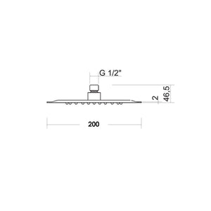 Composizione doccia soffione tondo Ares diametro 20 cm e kit duplex Bossini