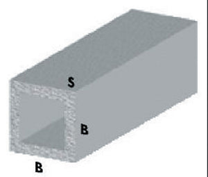 5pz profilo argento h.100 cm tubo quadro 10x10x1 mm cod:ferx.17974