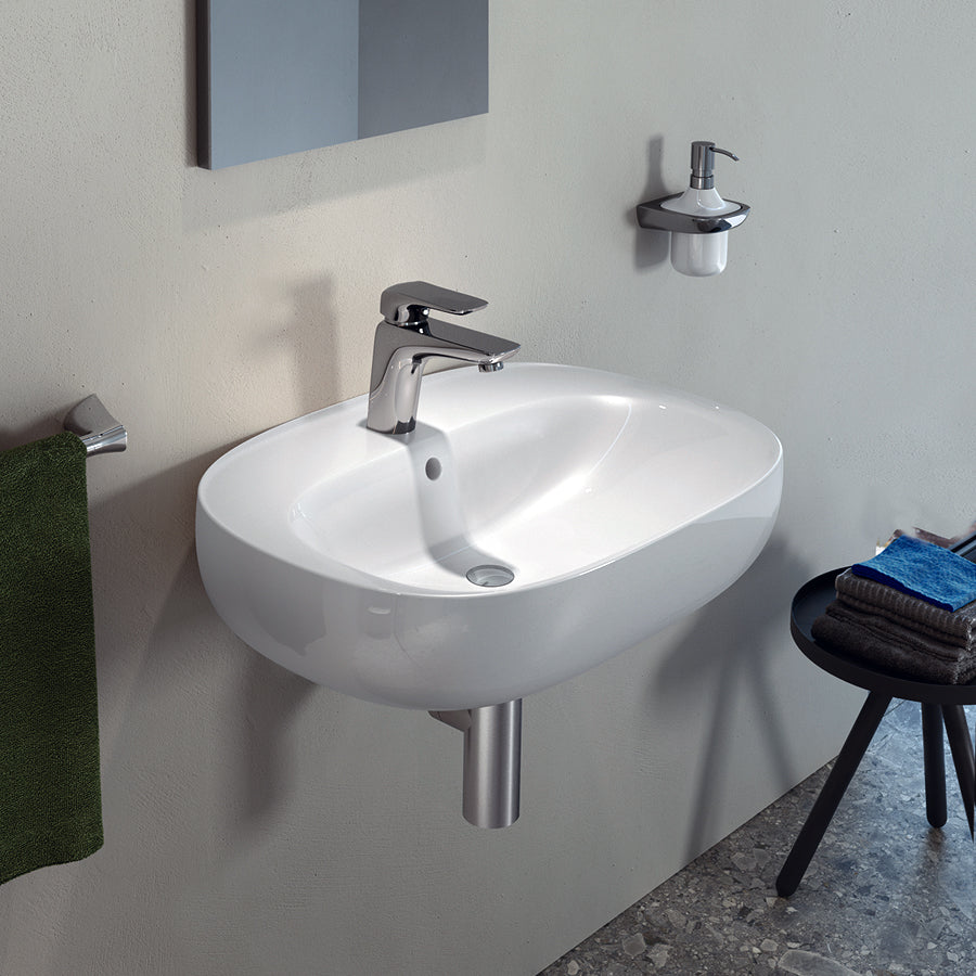 Lavabo sospeso ovale modello Illusion Rak Ceramics cm 65x44