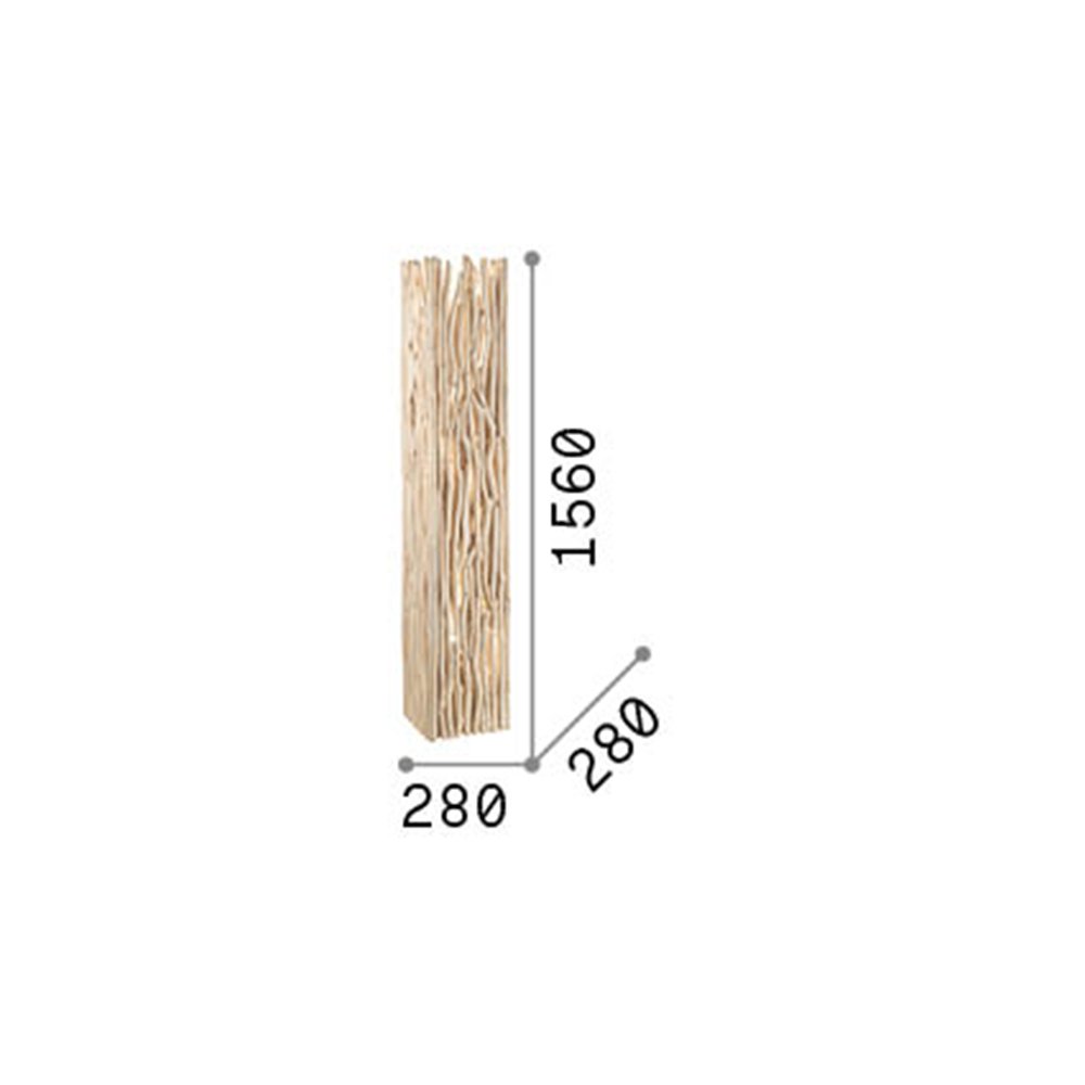 Piantana Industrial-Minimal Driftwood Legno Marrone 2 Luci E27