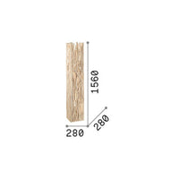 Piantana Industrial-Minimal Driftwood Legno Marrone 2 Luci E27