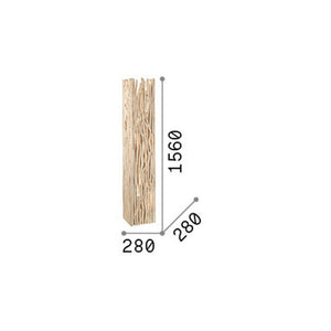 Piantana Industrial-Minimal Driftwood Legno Marrone 2 Luci E27