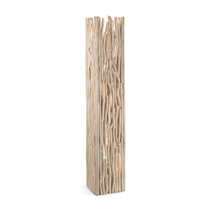 Piantana Industrial-Minimal Driftwood Legno Marrone 2 Luci E27