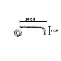 Braccio di sostegno doccia in ottone cromato da 20 Cm