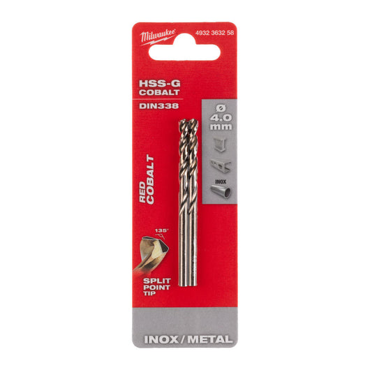 Kit 2 Pezzi Punte Per Metallo Diametro 4Mm Lunghezza 75Mm Forgiate In Hss-G Cobalto Din 338-