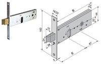 SERRATURA WELKA 130.60.010 INF. X FASCEX ALLUM. S/CILINDRO