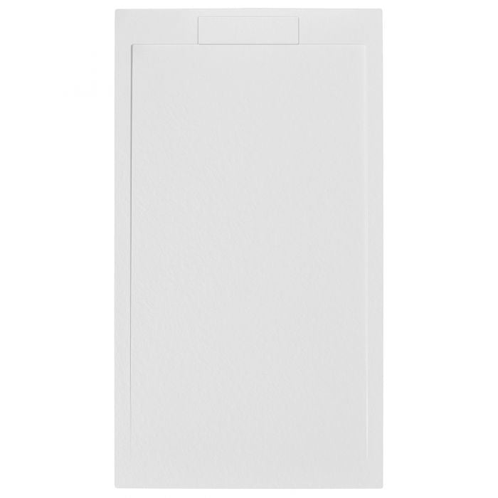 Piatto doccia in pietra SOLIDSTONE alto 2,8 cm con bordo - Bianco - Misura: 90x120 x 2,8h