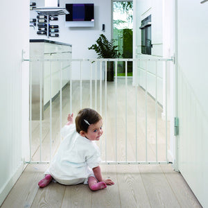 Cancelletto Bambini Barriera di Protezione in Metallo 78x3x80 cm Fadi Smart Bianco