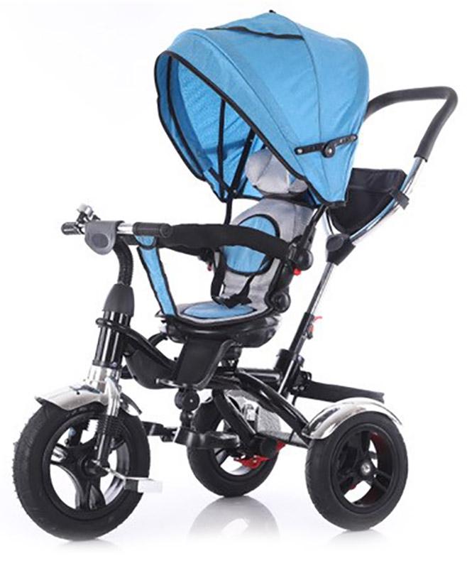 Passeggino Triciclo con Sedile Girevole 360° Kidfun Deluxe Blu