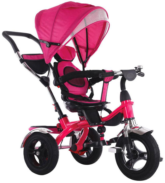 Passeggino Triciclo con Sedile Girevole 360° Kidfun Deluxe Rosa