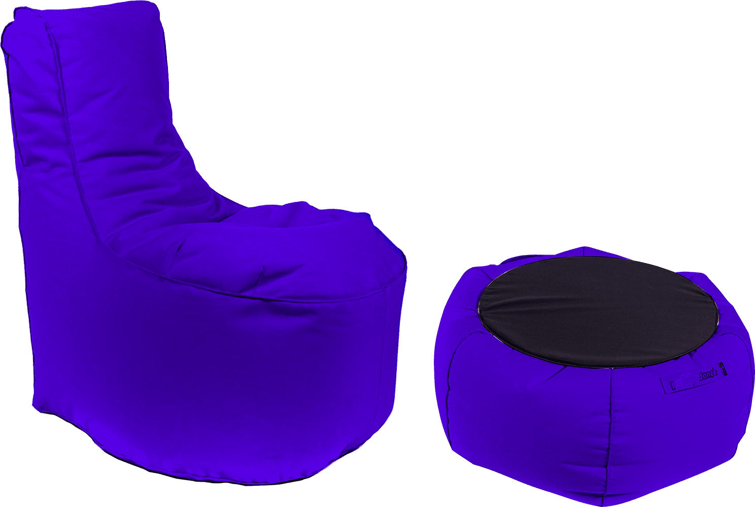 Poltrona Pouf e Tavolino in Acrilico Pomodone Blu