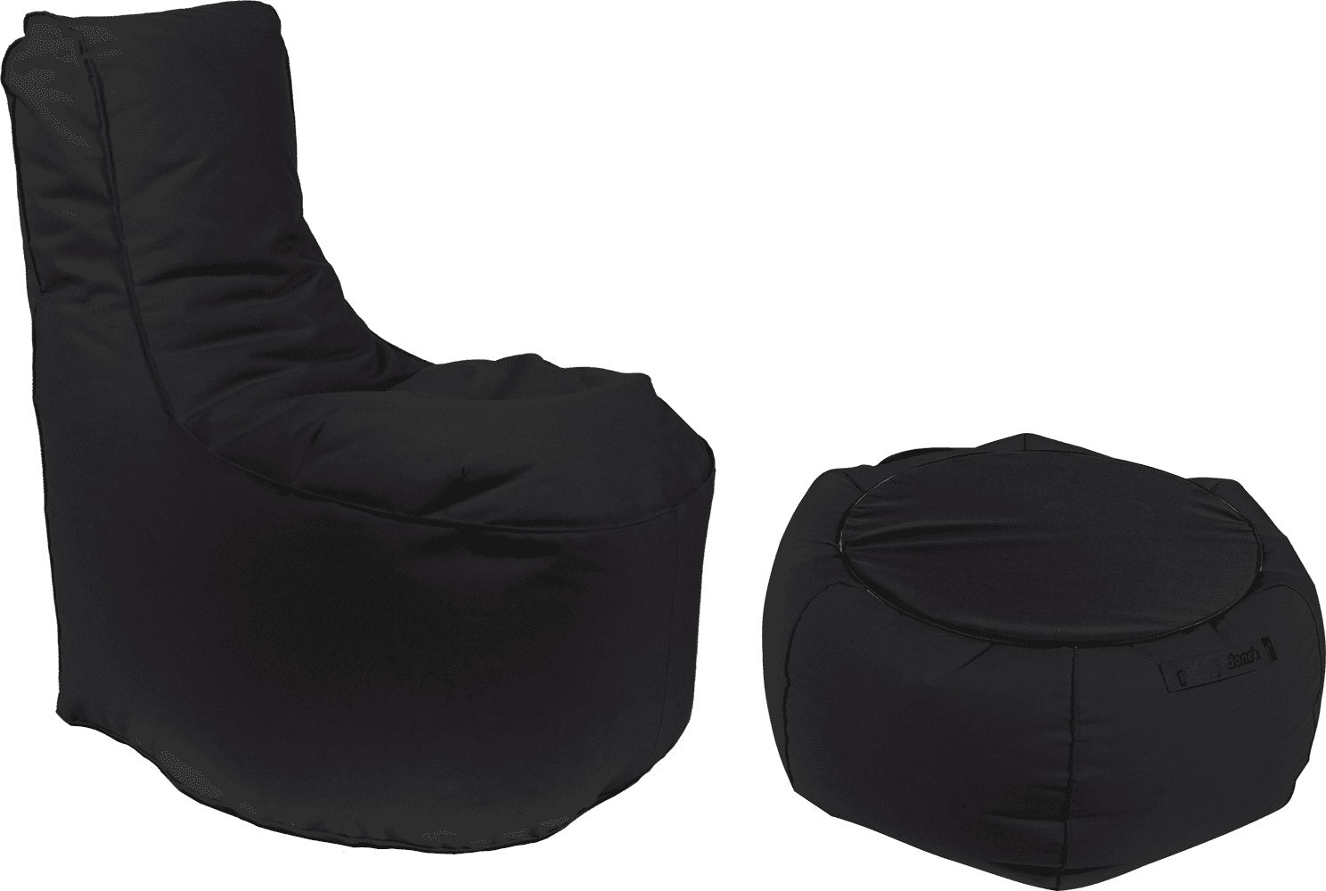 Poltrona Pouf e Tavolino in Acrilico Pomodone Nero