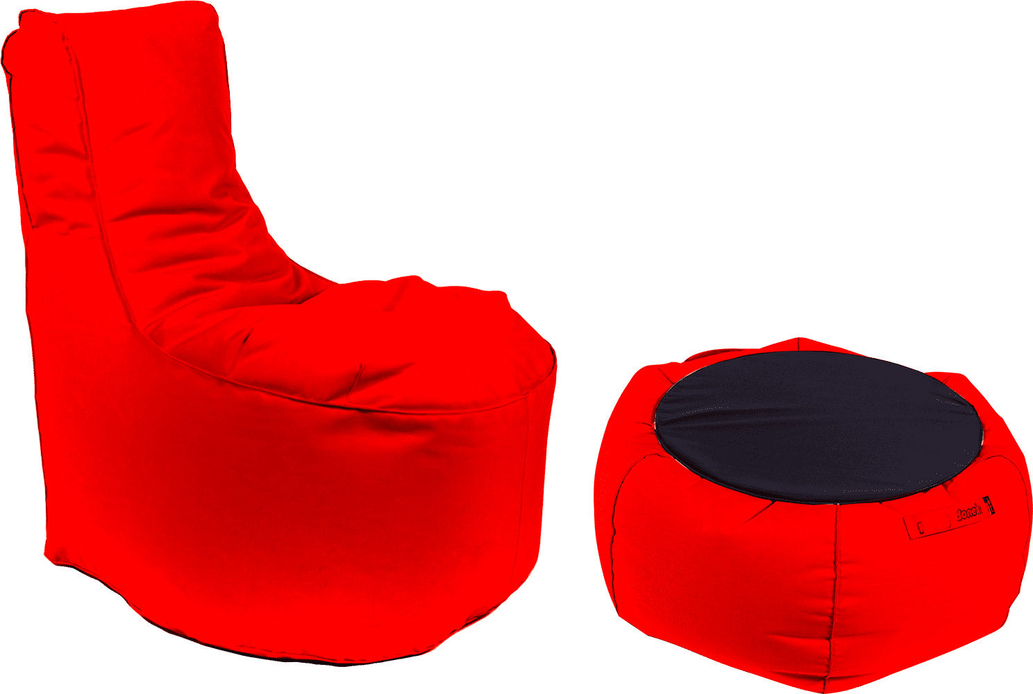 Poltrona Pouf e Tavolino in Acrilico Pomodone Rosso