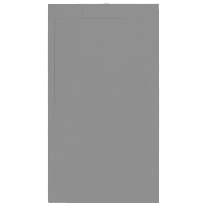 Piatto doccia in pietra SOLIDSTONE alto 2,8 cm con bordo - Grigio - Misura: 90x100 x 2,8h