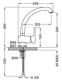 Rubinetto Cucina Miscelatore Monocomando Apell AP8420CR Cromato