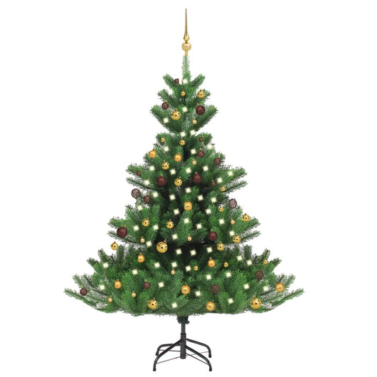 vidaXL Albero Natale Artificiale Abete Nordmann LED Palline Verde180cm