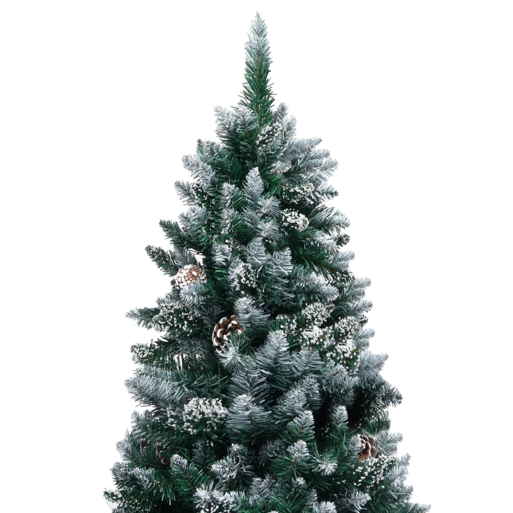 vidaXL Albero di Natale Preilluminato con Palline e Pigne 210 cm