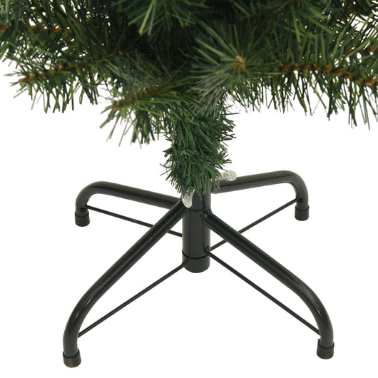 vidaXL Albero di Natale Artificiale Sottile con Base Verde 180 cm PVC