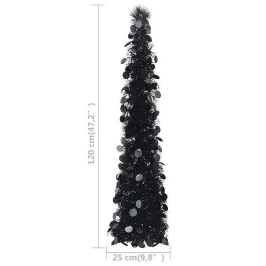 vidaXL Albero di Natale Artificiale Apribile Nero 120 cm PET