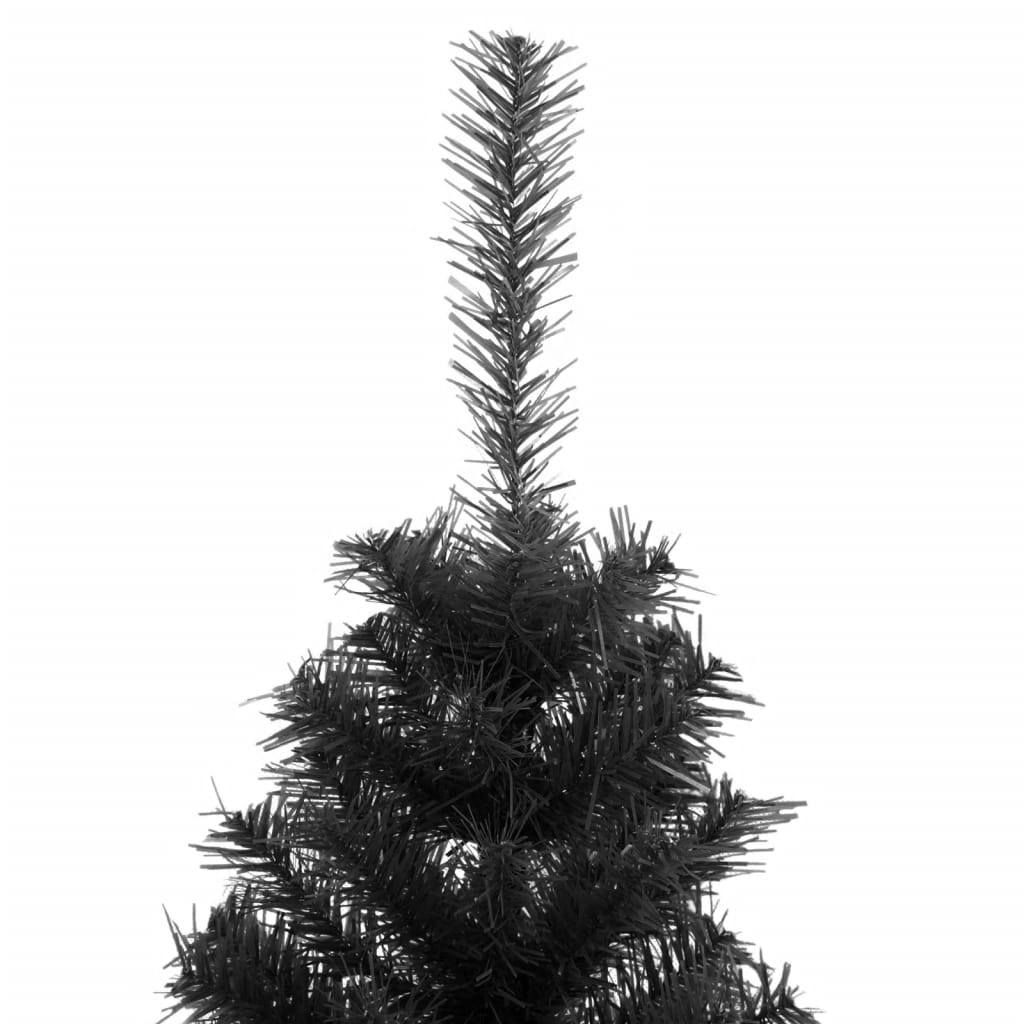 vidaXL Albero di Natale Artificiale Sottile con Base Nero 150 cm PVC