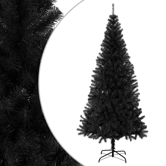 vidaXL Albero di Natale Artificiale Sottile con Base Nero 180 cm PVC