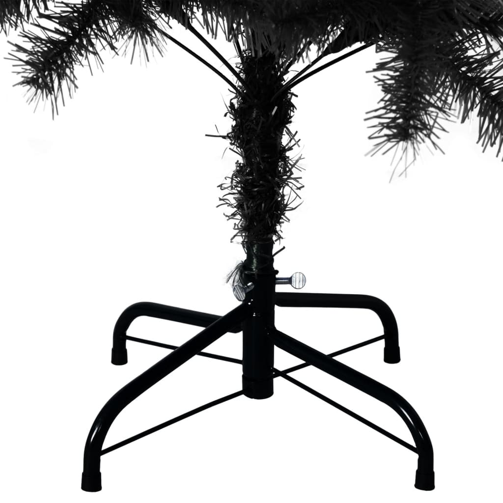 vidaXL Albero di Natale Artificiale Sottile con Base Nero 150 cm PVC