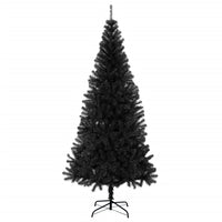 vidaXL Albero di Natale Artificiale Sottile con Base Nero 180 cm PVC