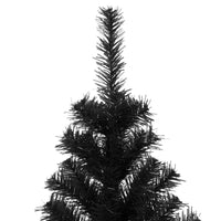 vidaXL Albero di Natale Artificiale Sottile con Base Nero 180 cm PVC